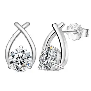 Home highspark women's 925 silver xo solitaire earrings